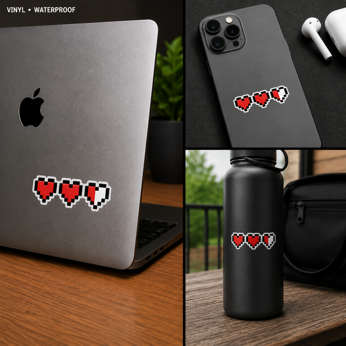 Minecraft hearts Sticker