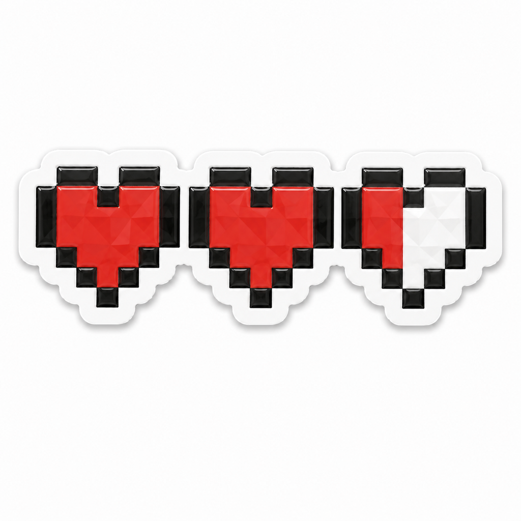 Minecraft hearts Sticker